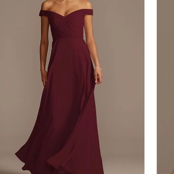 David's Bridal | Dresses | Davids Bridal Wine Colored Bridesmaid Dress Size  4 | Poshmark